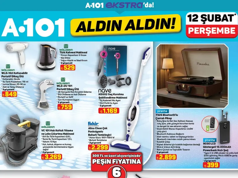A101 marketler dikey ütü çantalı pikap buharlı temizleyici ve daha fazlasını satacak