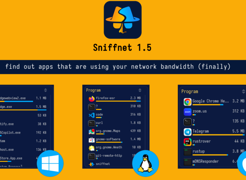 Sniffnet, bilgisayarımın arka planda düşündüğümden çok daha fazla sunucuyla konuştuğunu gösterdi