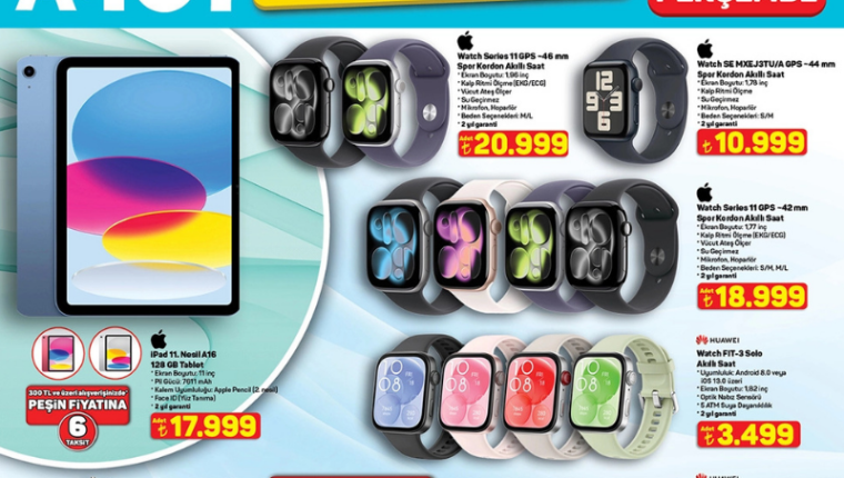 A101 marketler Apple Watch ve Huawei Watch satacak