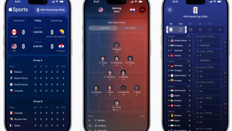 Apple Sports uygulaması FIFA Dünya Kupası 26 için büyük güncelleme aldı