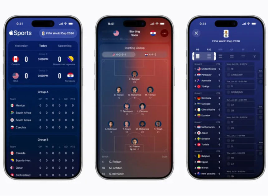 Apple Sports uygulaması FIFA Dünya Kupası 26 için büyük güncelleme aldı