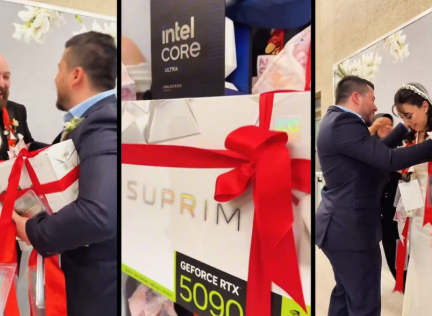Türk düğününde sıra dışı takı: Gelin ve damada RTX 5090 ve PC parçaları hediye edildi