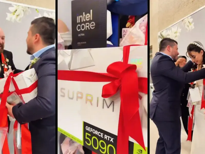 Türk düğününde sıra dışı takı: Gelin ve damada RTX 5090 ve PC parçaları hediye edildi