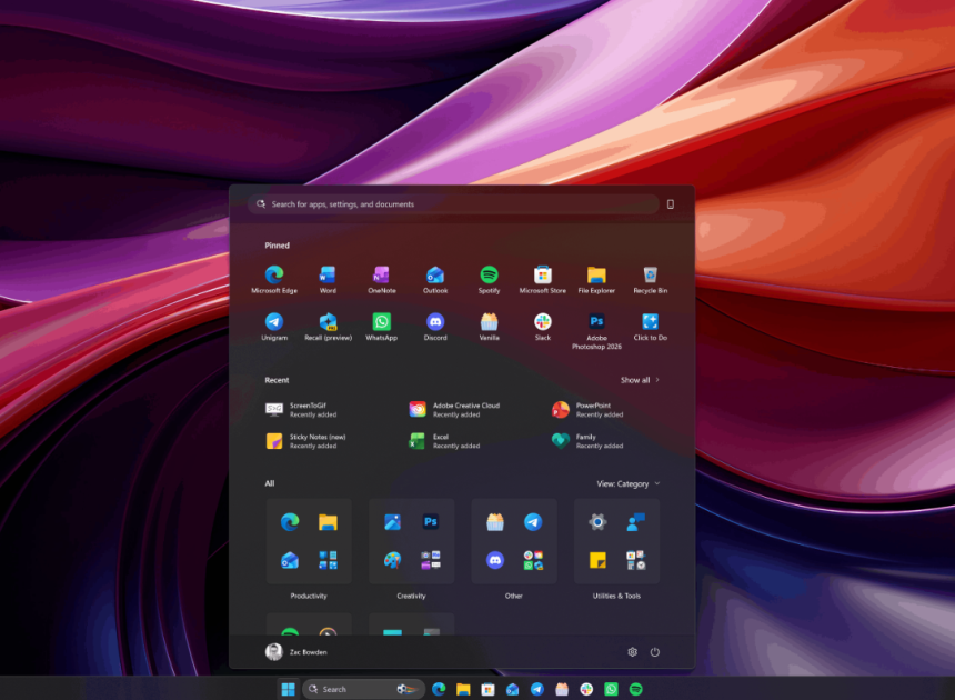 Microsoft, Windows 11'de arama kutusunun boyutunu 4 piksel büyütüyor