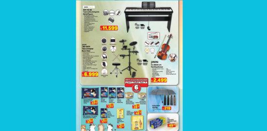 A101  marketler dijital piyano davul ve keman satacak