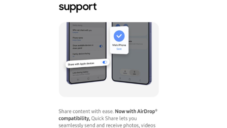 Galaxy S26’da AirDrop destekli paylaşım özelliği dikkat çekiyor