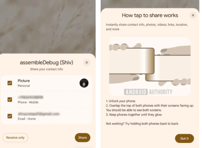 Android’e “dokunarak paylaşım” geliyor