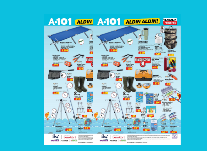 A101 marketler kamp ürünleri satışa sunuyor