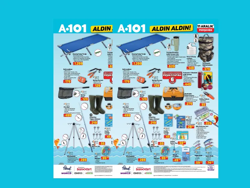 A101 marketler kamp ürünleri satışa sunuyor