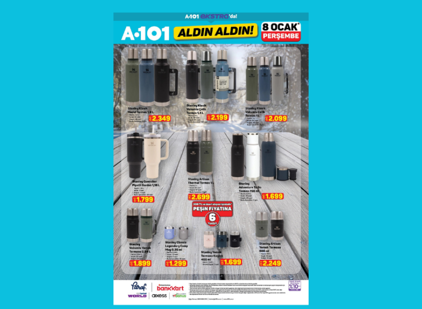 A101 marketler Stanley termoslar satacak